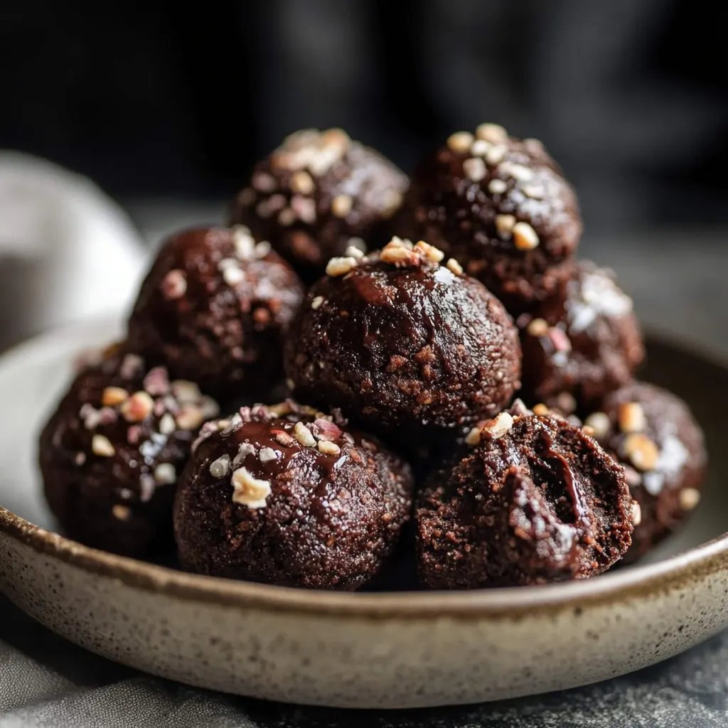 Einfache No-Bake Protein-Bites mit Brownie-Geschmack