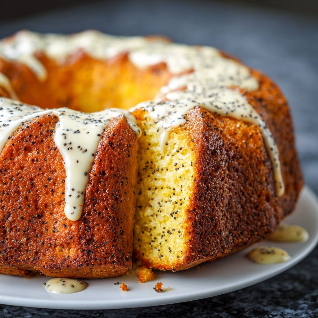 Zitronenkuchen mit Mohn