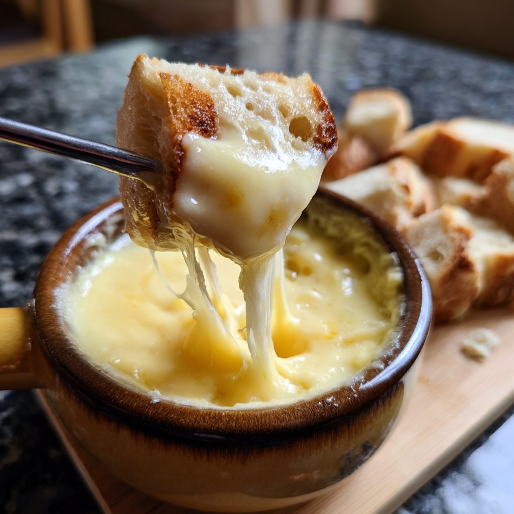 Fondue mit Gruyère und Emmentaler