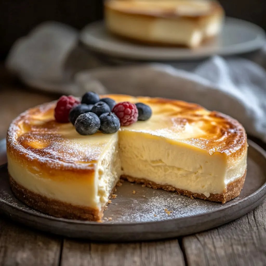 Cremiger Käsekuchen mit Keksboden