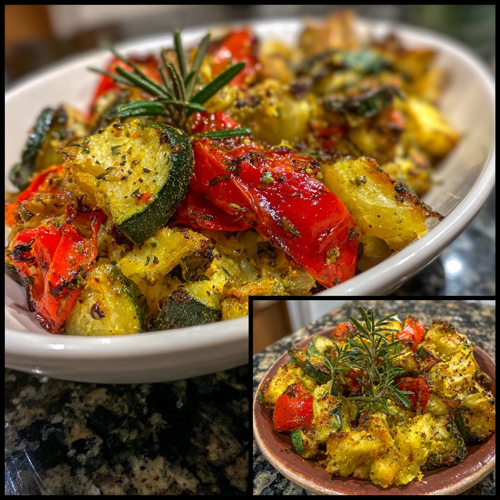 Mittagessen leicht mit Ofengemüse