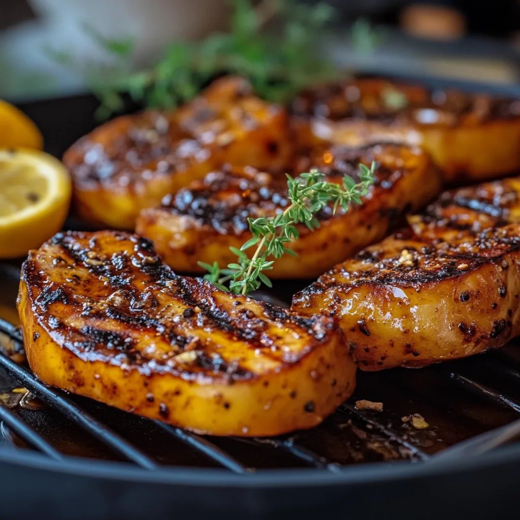 Gegrillter Kürbis mit Ahornsirup