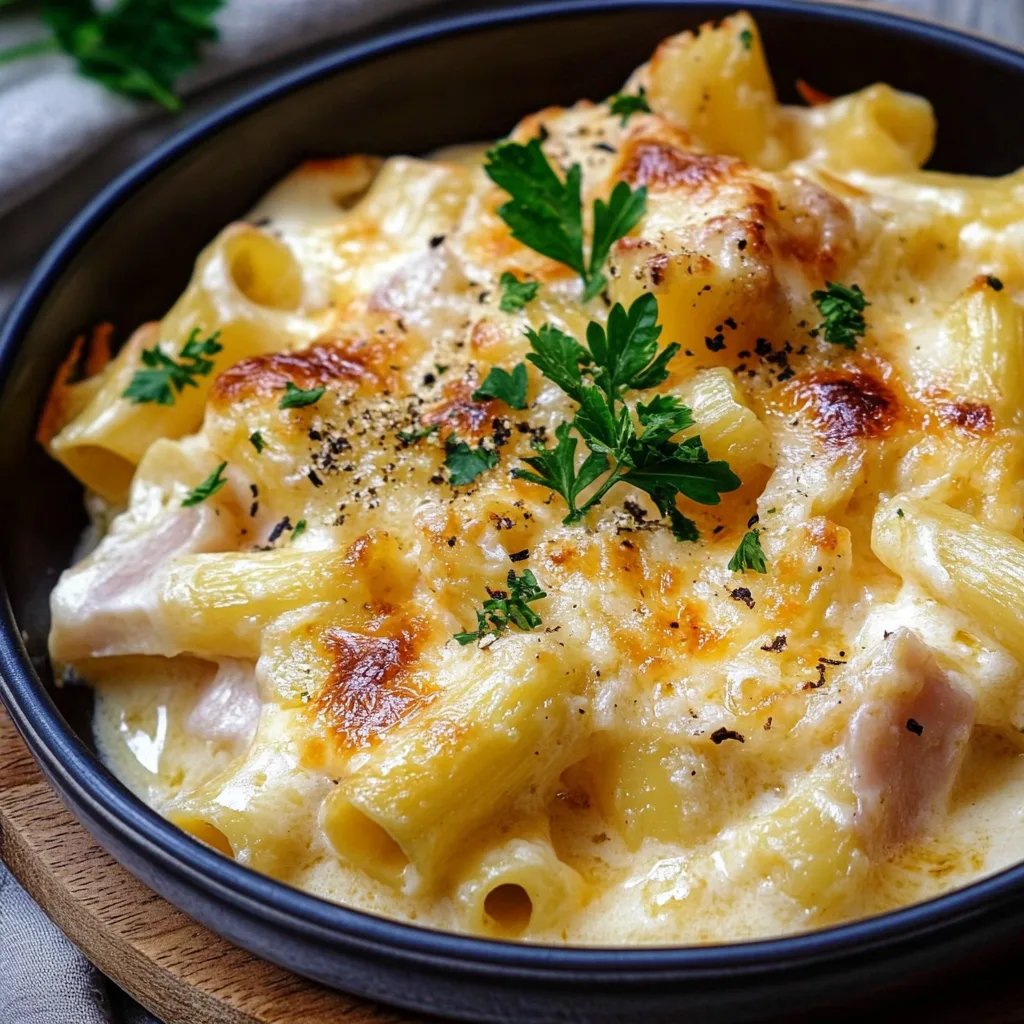 Nudel-Schinken-Gratin