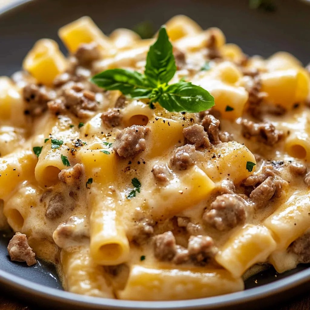 Cremige Pasta mit Hackfleisch & Käse