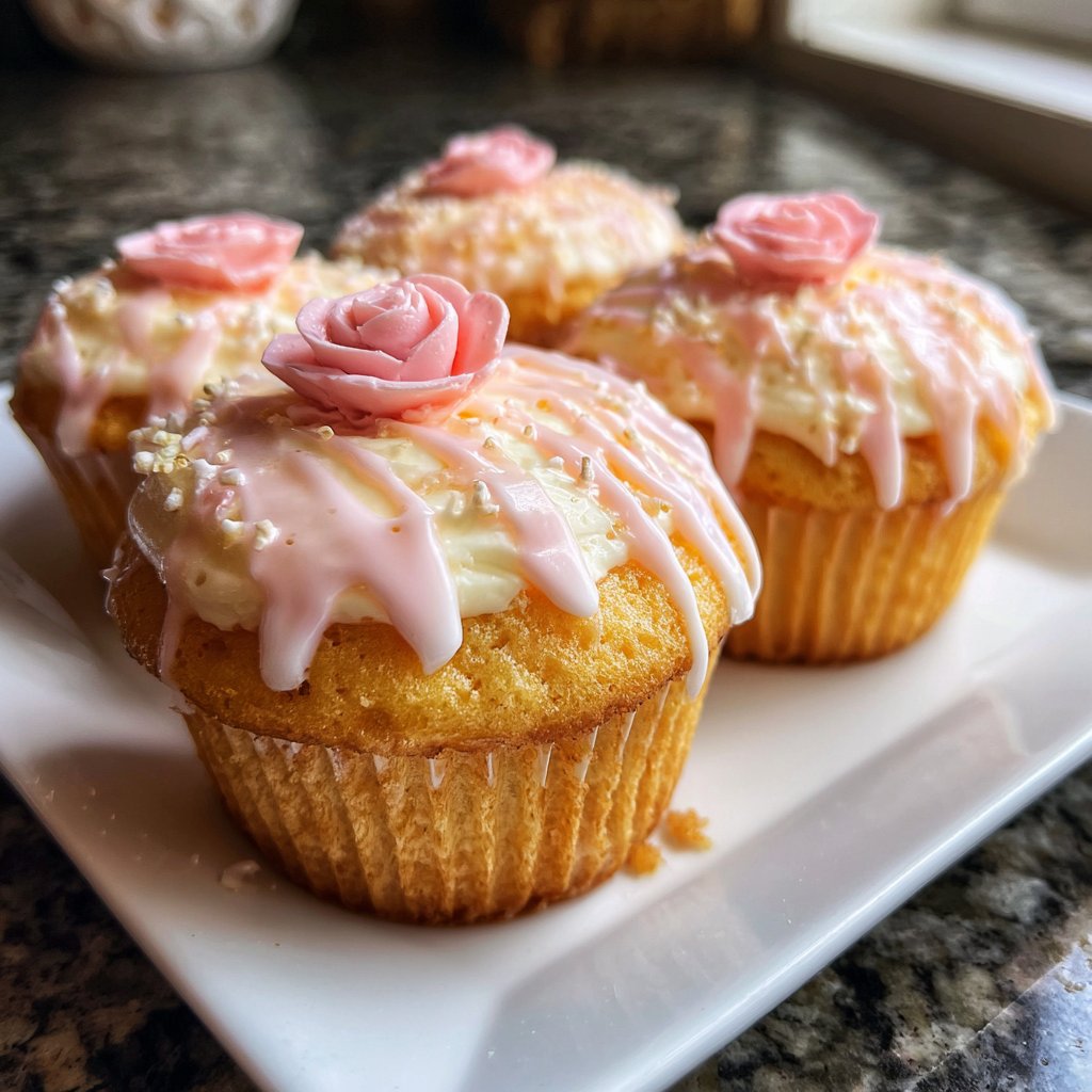 Cupcakes mit Rosen-Dekor