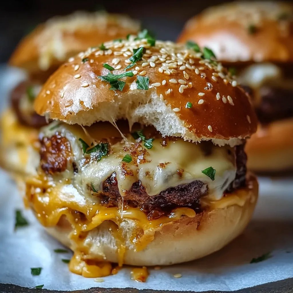 Cheeseburger-Bomben mit Knoblauch und Parmesan