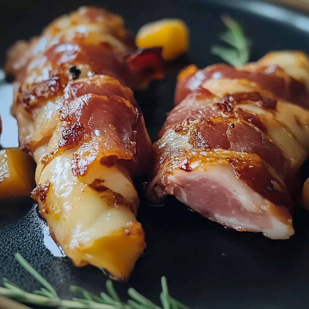 Rindfleisch-Bacon-Blätterteigstangen