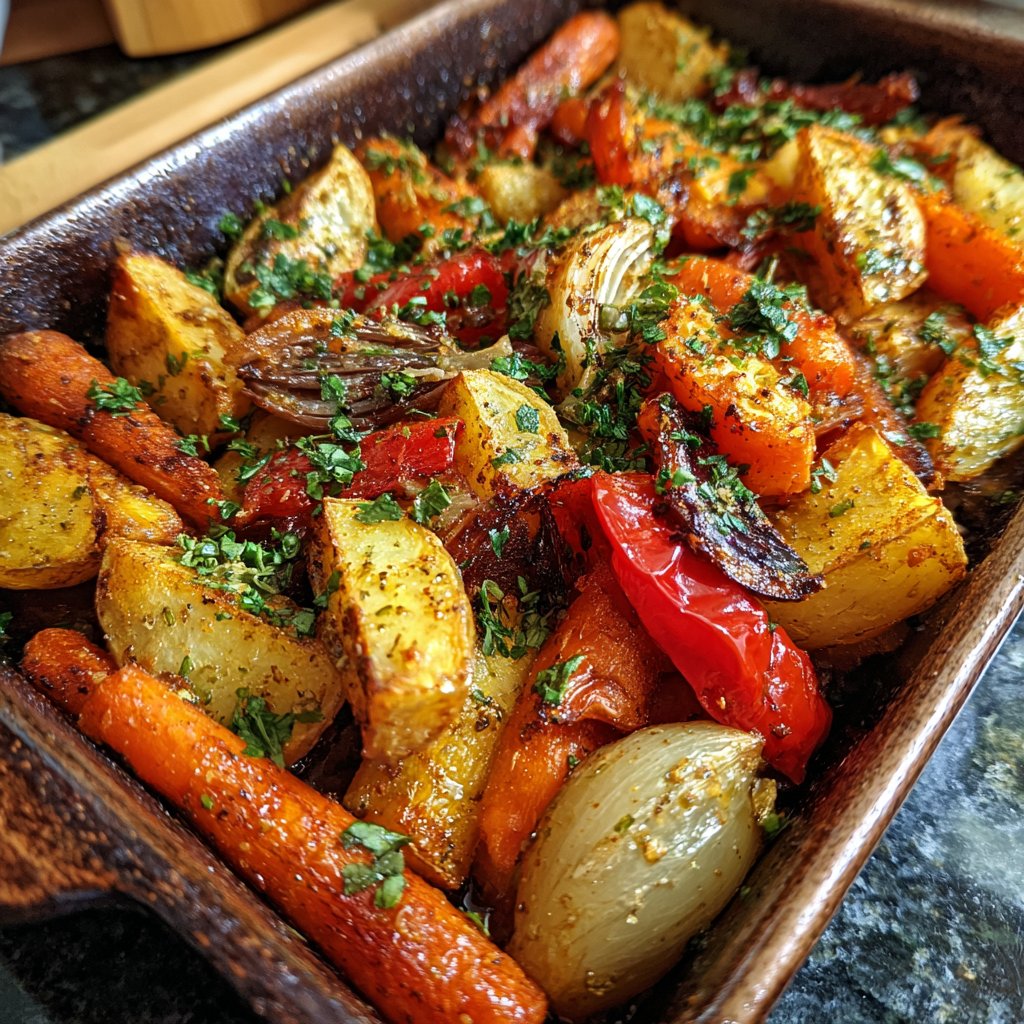 Ofengemüse mit Kräutern zum Abendessen