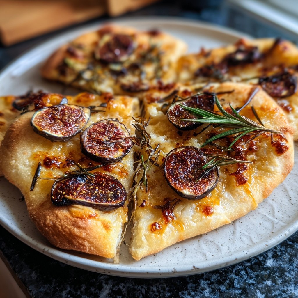 Pizza mit Feigen, Honig und Rosmarin