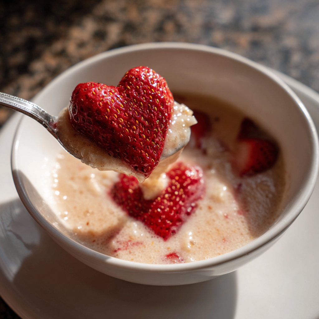 Cremiges Valentinsrisotto mit Erdbeernote