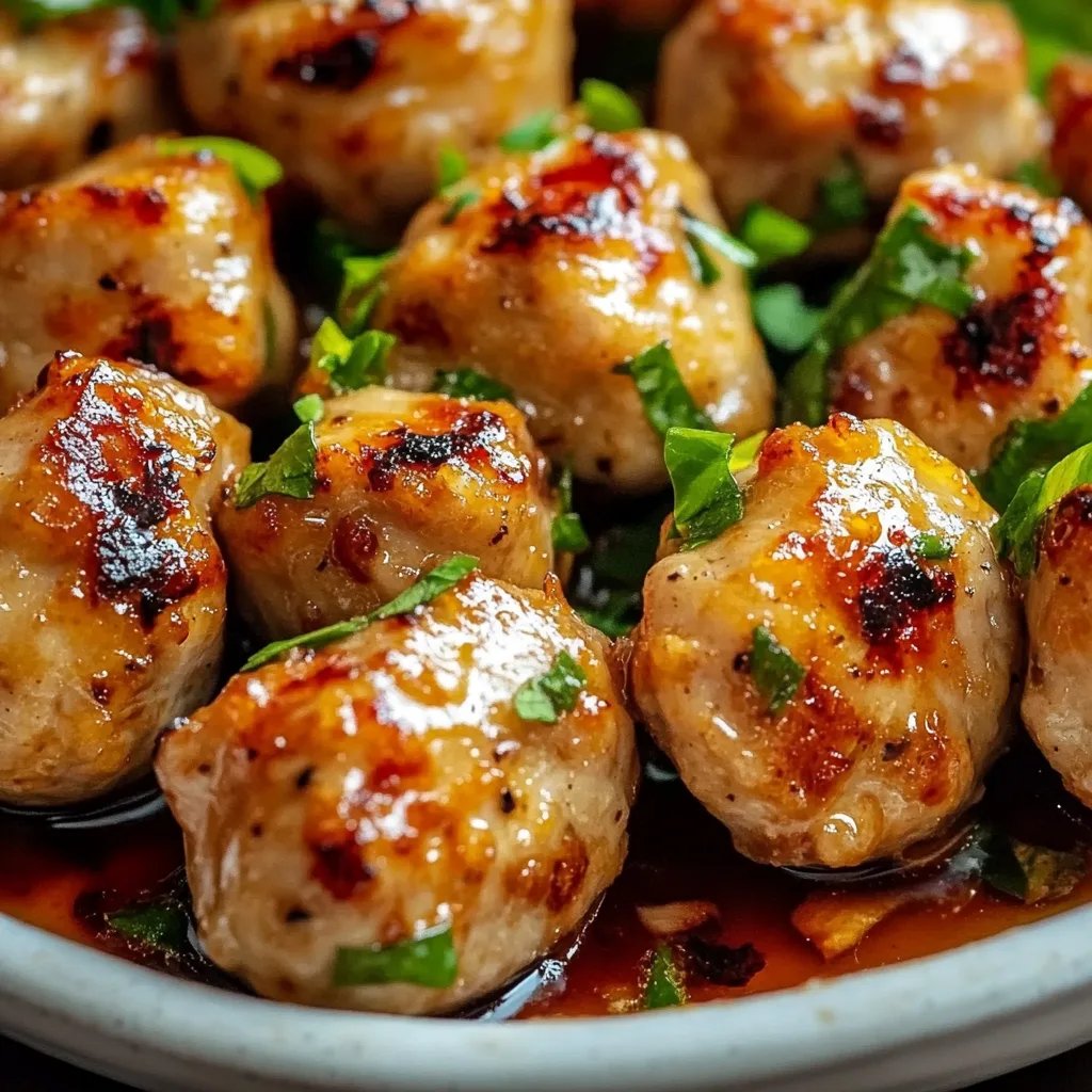 Einfache thailändische gebackene Hähnchenfleischbällchen