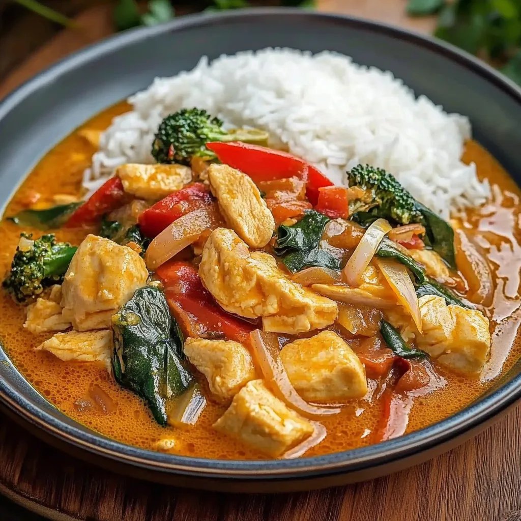 Rotes Thai Curry mit Hähnchen