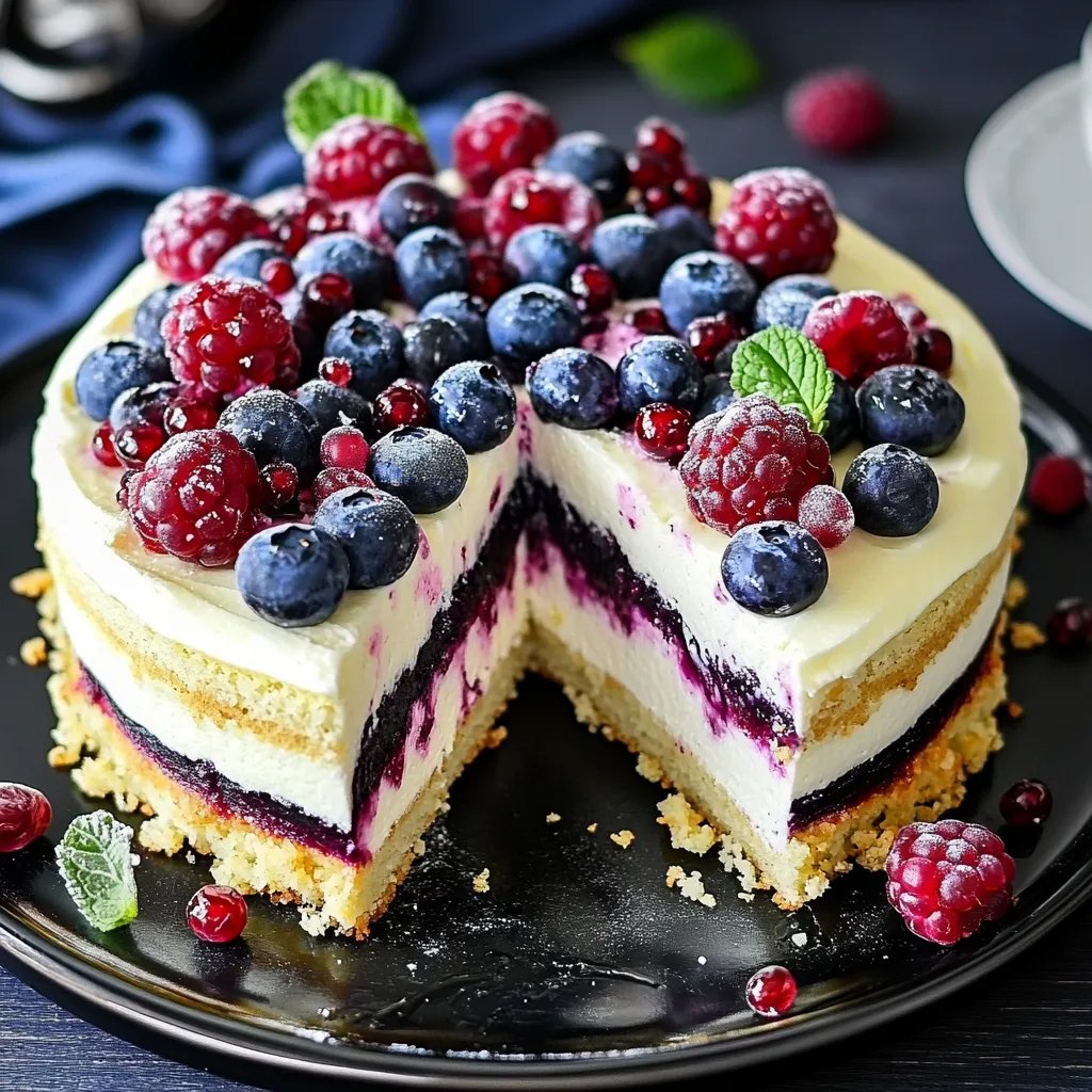 Quark-Buttercreme-Torte mit Heidelbeeren