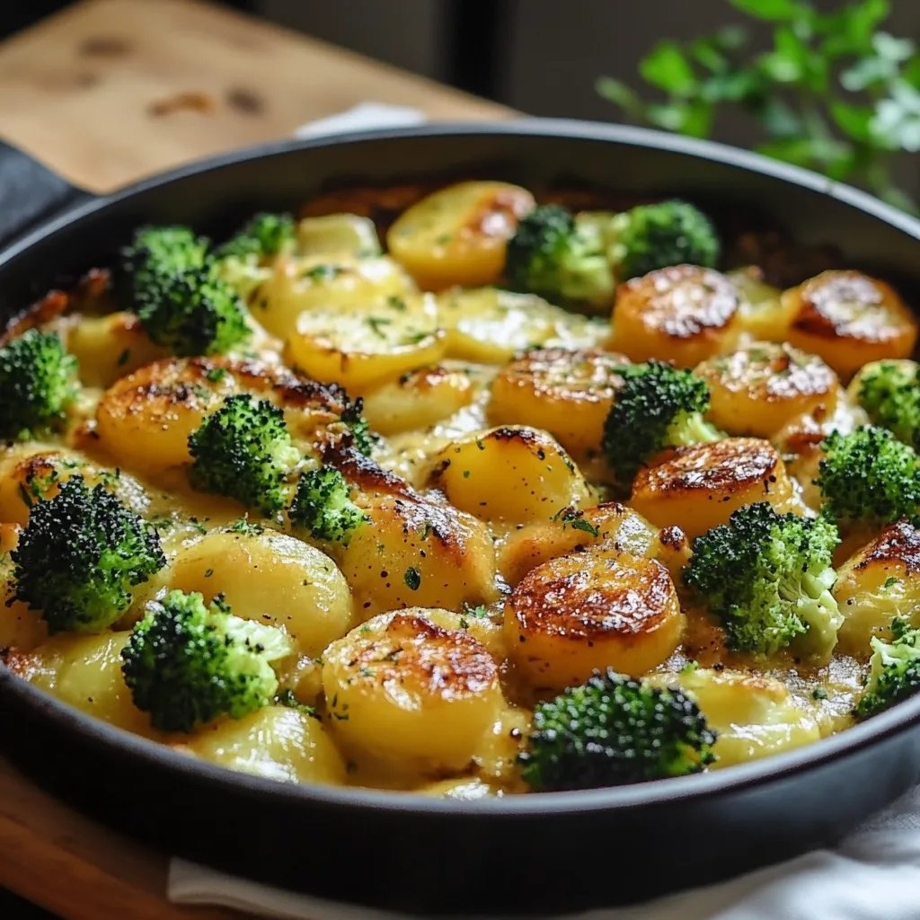 Brokkoli Kartoffel Pfanne mit Pilzen