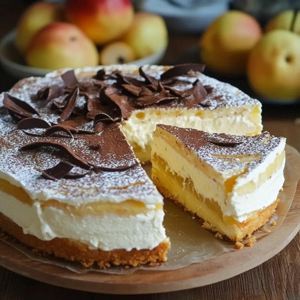 Schwedische Apfeltorte mit Vanillepudding