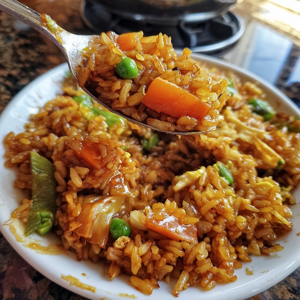 Gebratener Reis mit Sojasauce