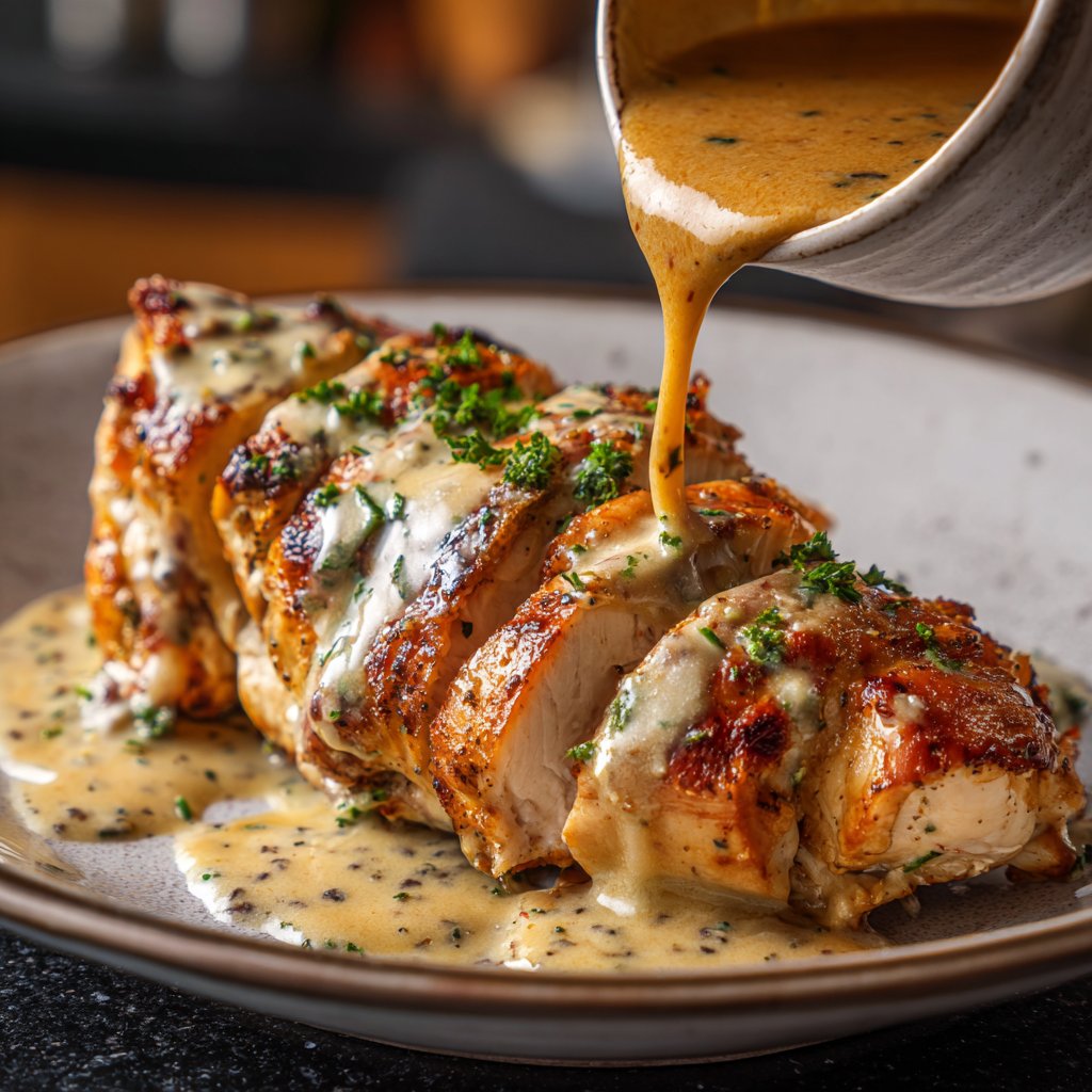 Hähnchenbrust in leichter Sahnesauce