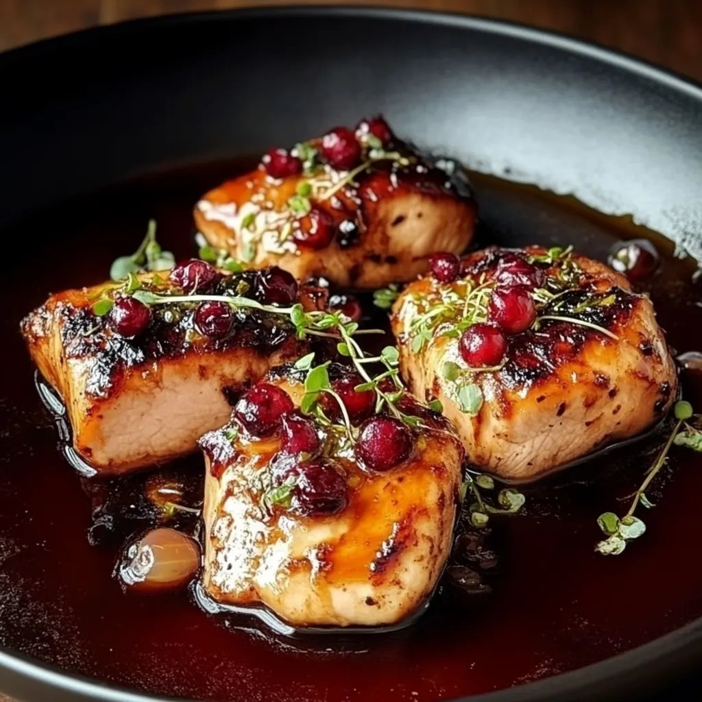 Hähnchen mit Preiselbeer-Balsamico-Glasur