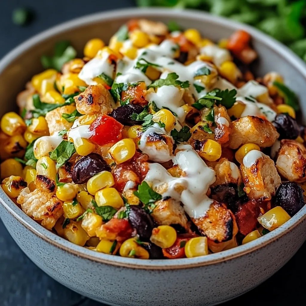 Street Corn Hähnchen Reis Bowl