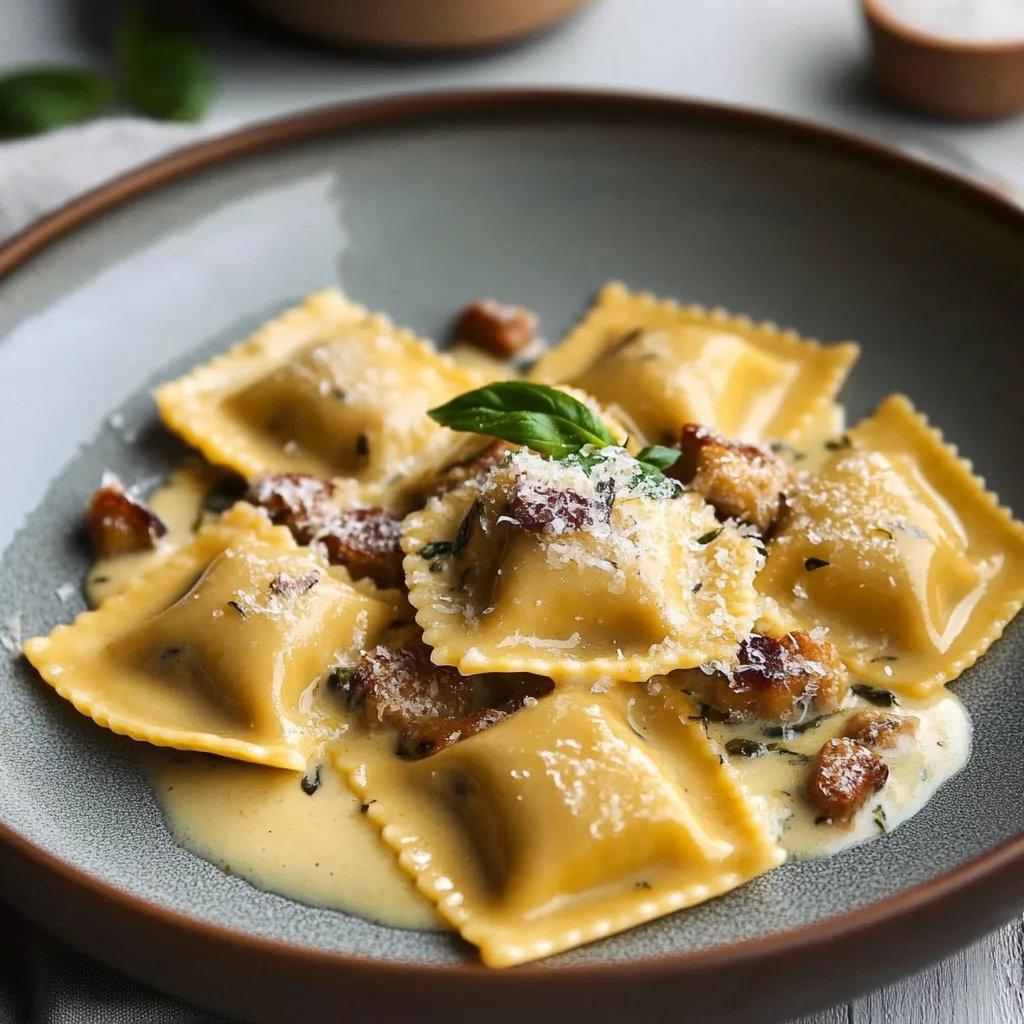 Dekadente Kürbisravioli mit Haselnuss-Cremesauce