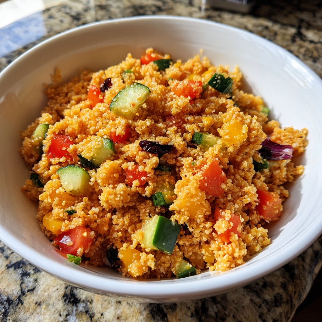 Mittagessen mit Bulgur und Gemüse