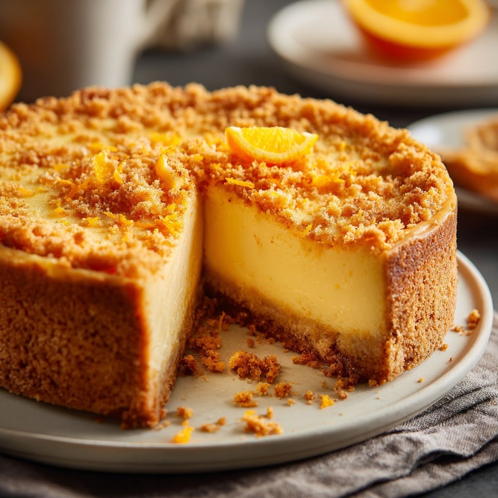 Käsekuchen mit Orangenaroma